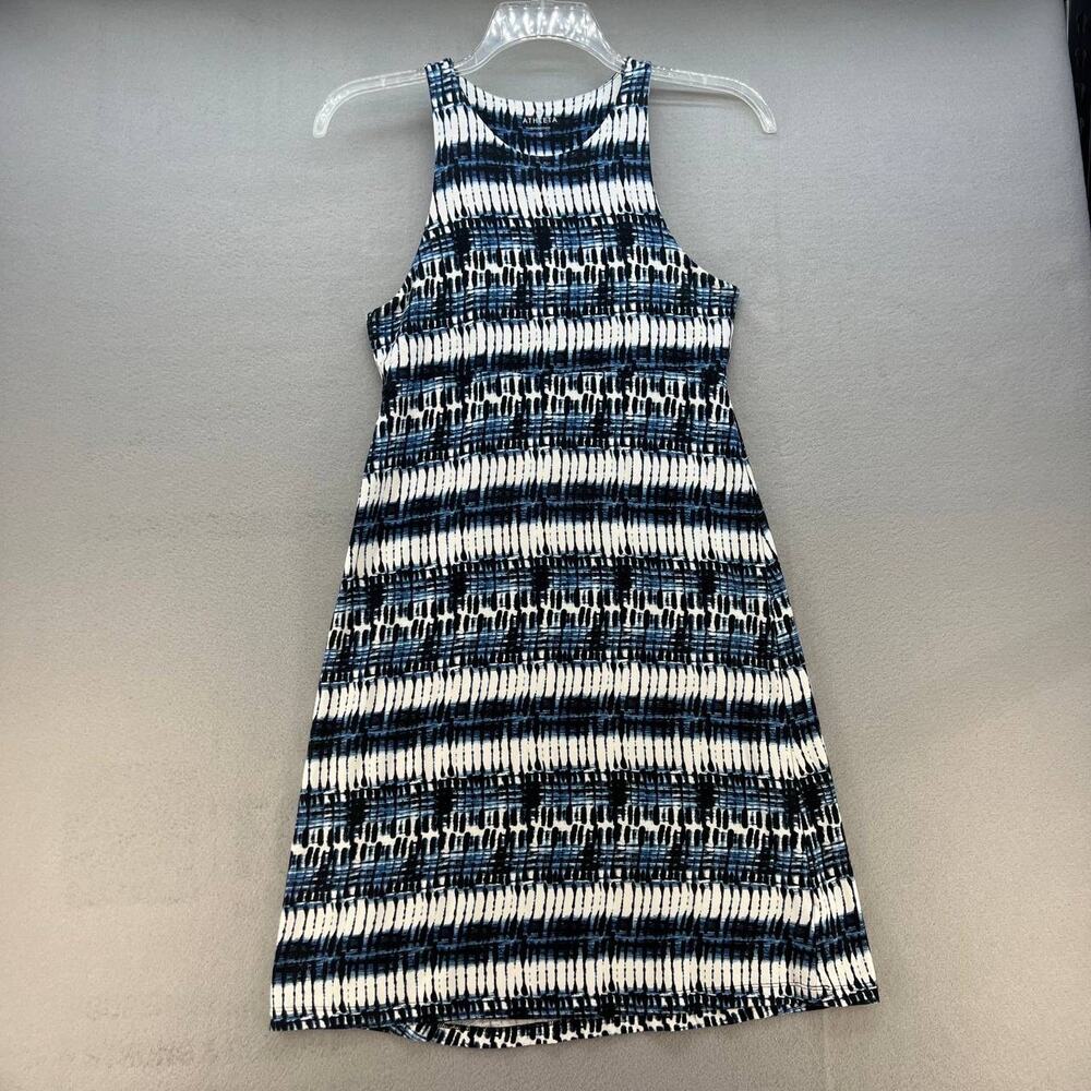 Athleta Swing Dress Shabori Tie Dye Women’s Size Small Blue and White - Picture 10 of 10